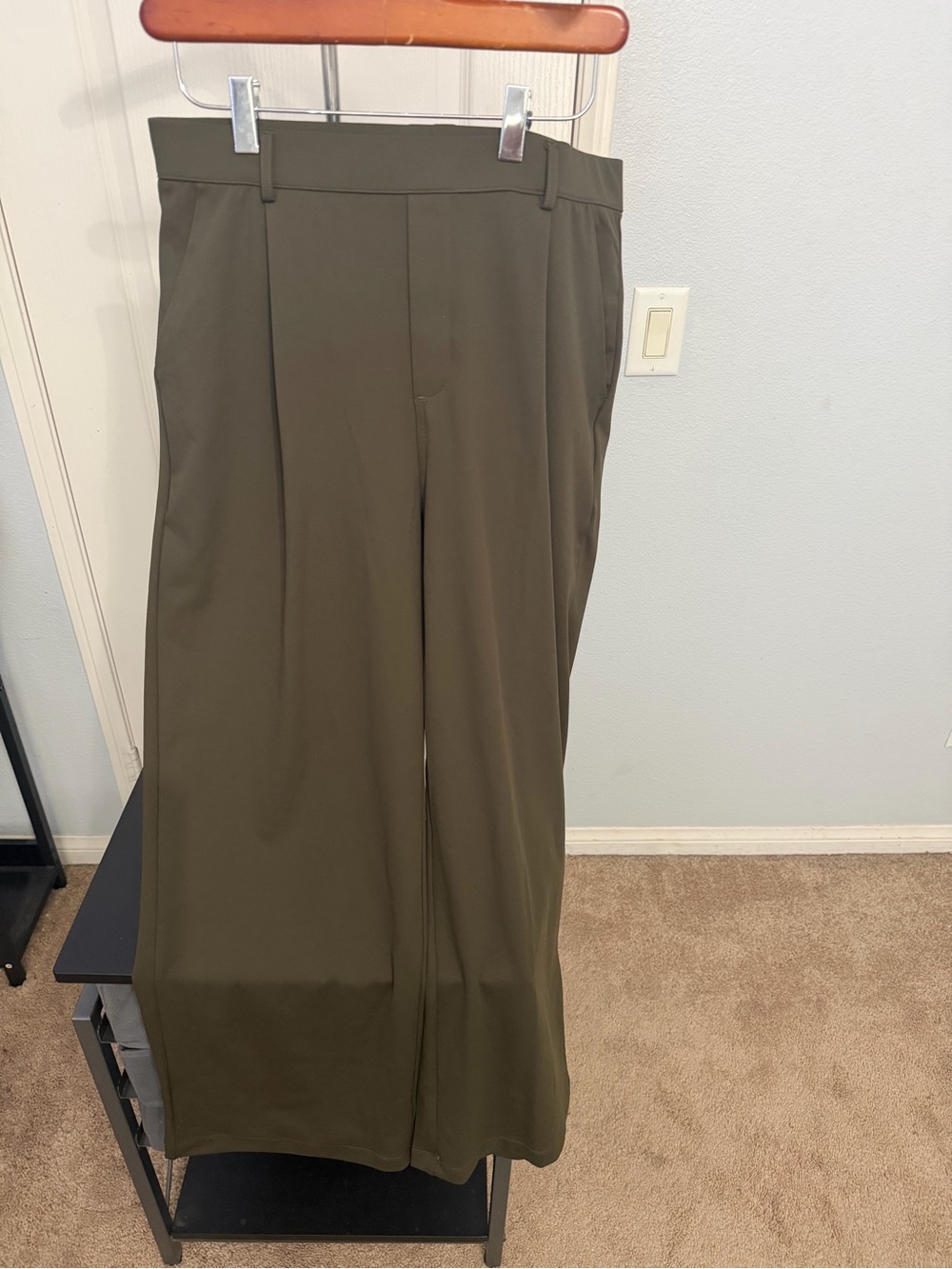 Ladies Halara Wide-Leg Dress Pants in Olive
